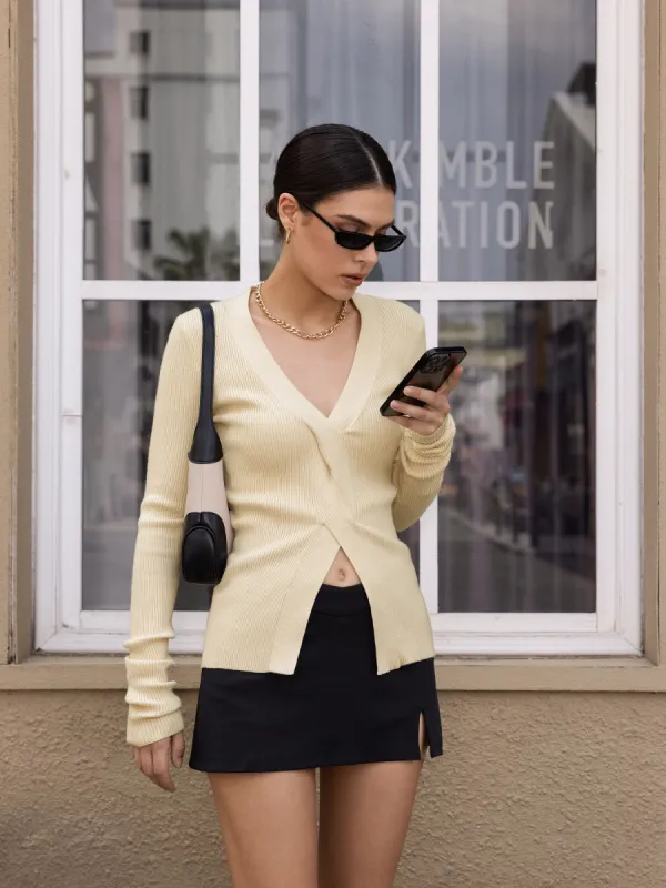 Time For Coffee Knitted Long Sleeve Top sold by Cider