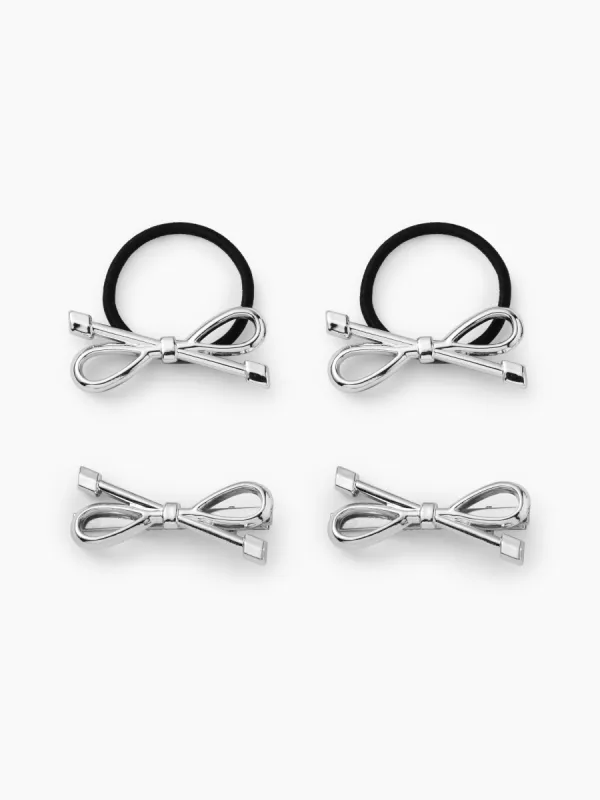 2 PAIRS BOWKNOT HAIR TIES & HAIR CLIPS sold by Cider