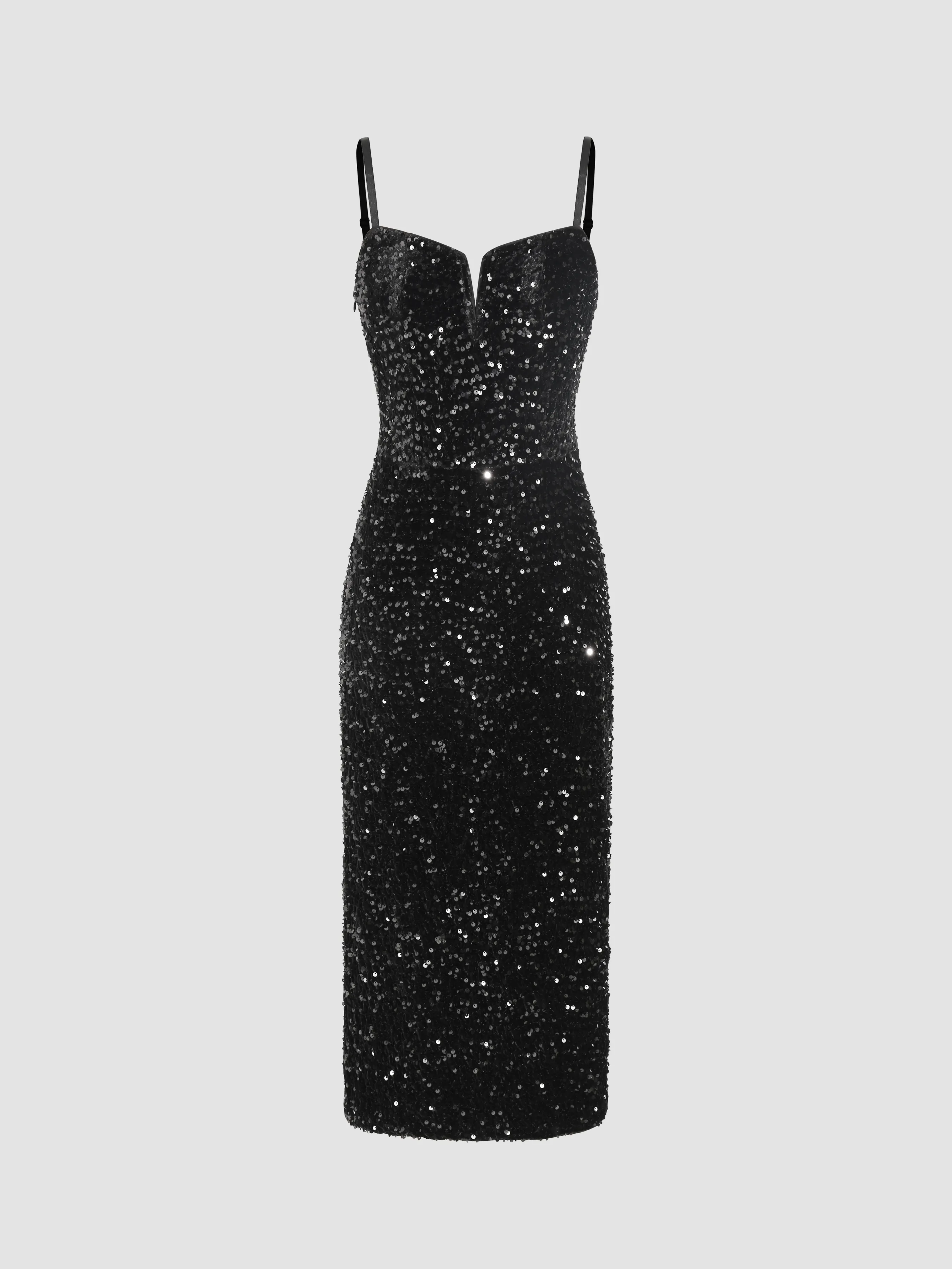 Sequins V-neck Midi Dress sold by Cider