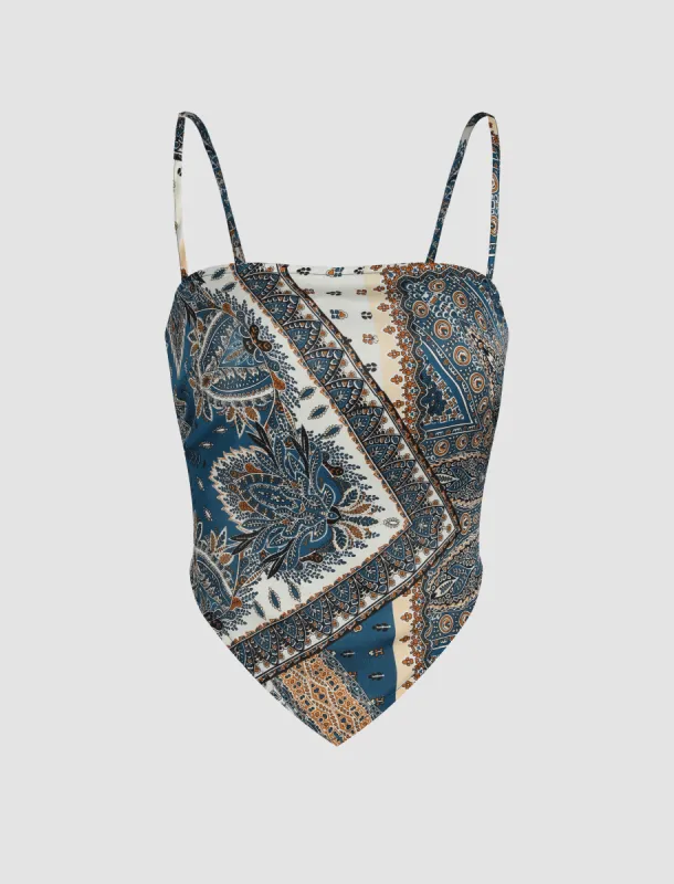 Paisley Print Tie Back Blouse sold by Cider