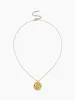 MOON & STAR & ZIRCON DECOR COIN PENDANT NECKLACE sold by Cider