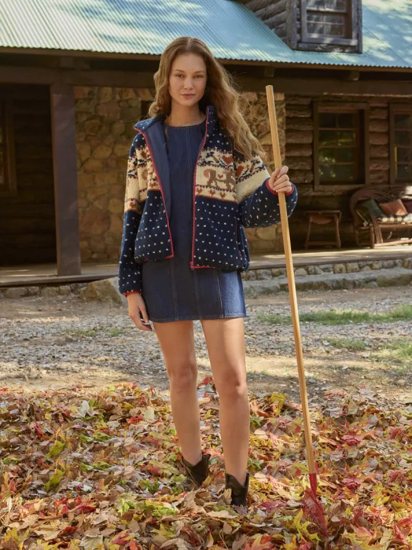 Denim Solid Zipper Sleeveless Mini Dress sold by Cider