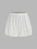 Satin Mid Rise Solid Elastic Waist Bubble Hem Mini Skirt sold by Cider