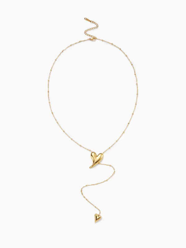 18 GOLD PLATED COPPER HEART Y-SHAPED NECKLACE sold by Cider