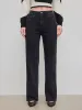 Stretch Denim High Rise Pocket Straight Leg Jeans sold by Cider