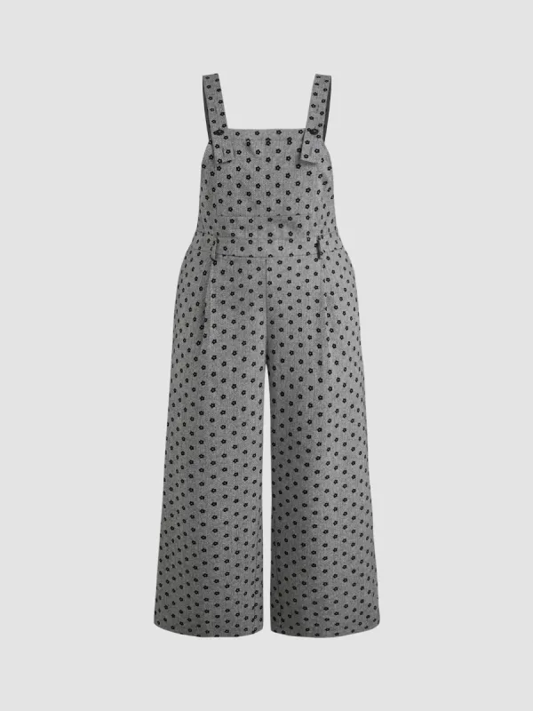 Wool-blend Square Neck Floral Pocket Wide Leg Jumpsuit Curve & Plus sold by Cider