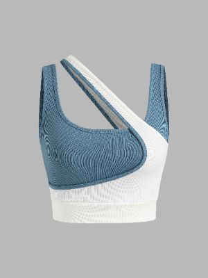 Two Tone Asymmetrical Neck Tank Top sold by Cider