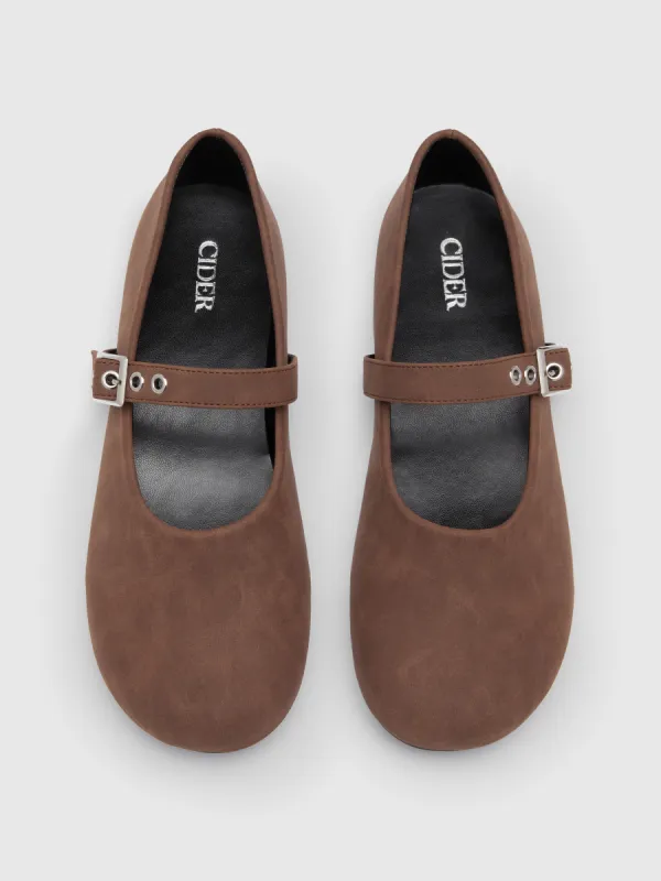 SUEDE MARY JANE FLATS sold by Cider