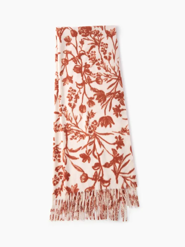 FLORAL TASSEL SCARF sold by Cider
