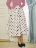 Mid Rise Polka Dot Pocket Ruffle Maxi Skirt sold by Cider
