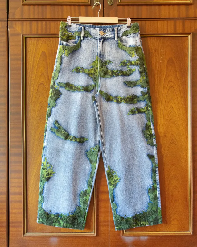 EMBROIDERED MOSS JEANS made by House of Errors