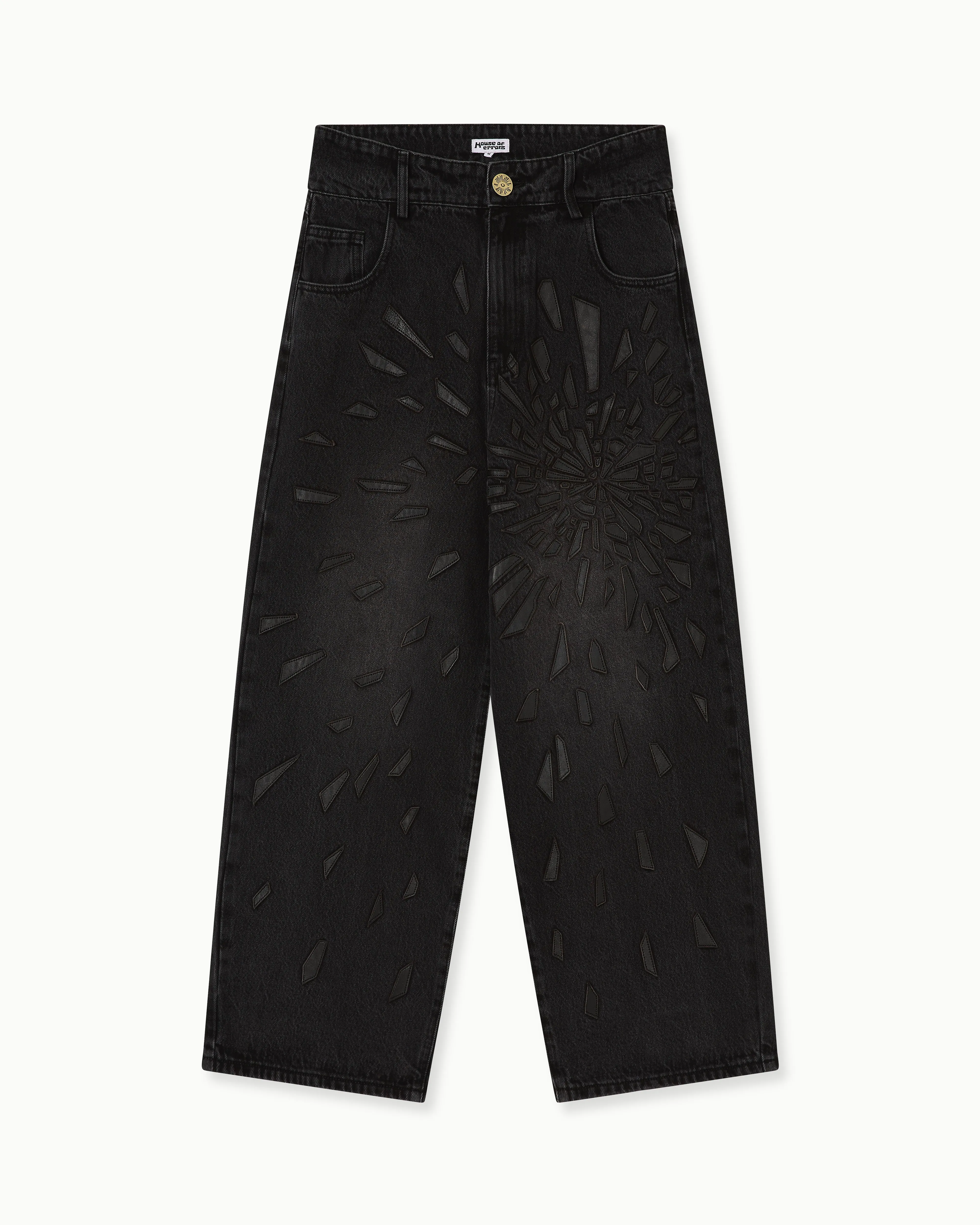 SMASHED LEATHER GLASS JEANS sold by House of Errors
