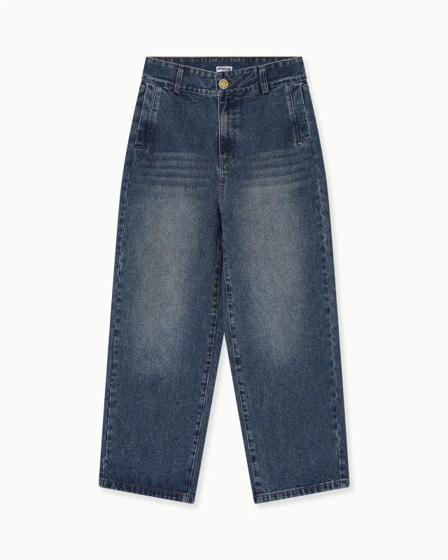 CROWN JEANS IN WASHED INDIGO made by House of Errors