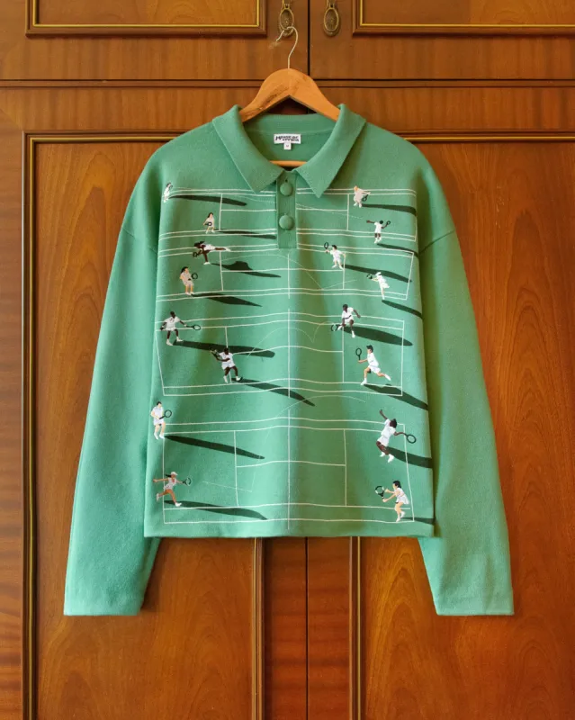 FINE KNIT TENNIS SWEATER - GRASS made by House of Errors