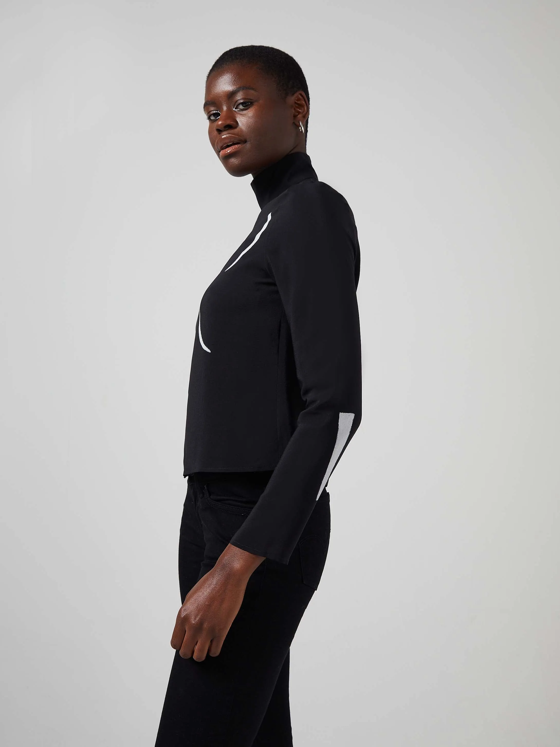 Giger Silk Mock Neck Top sold by Blue Nude product image thumbnail 4