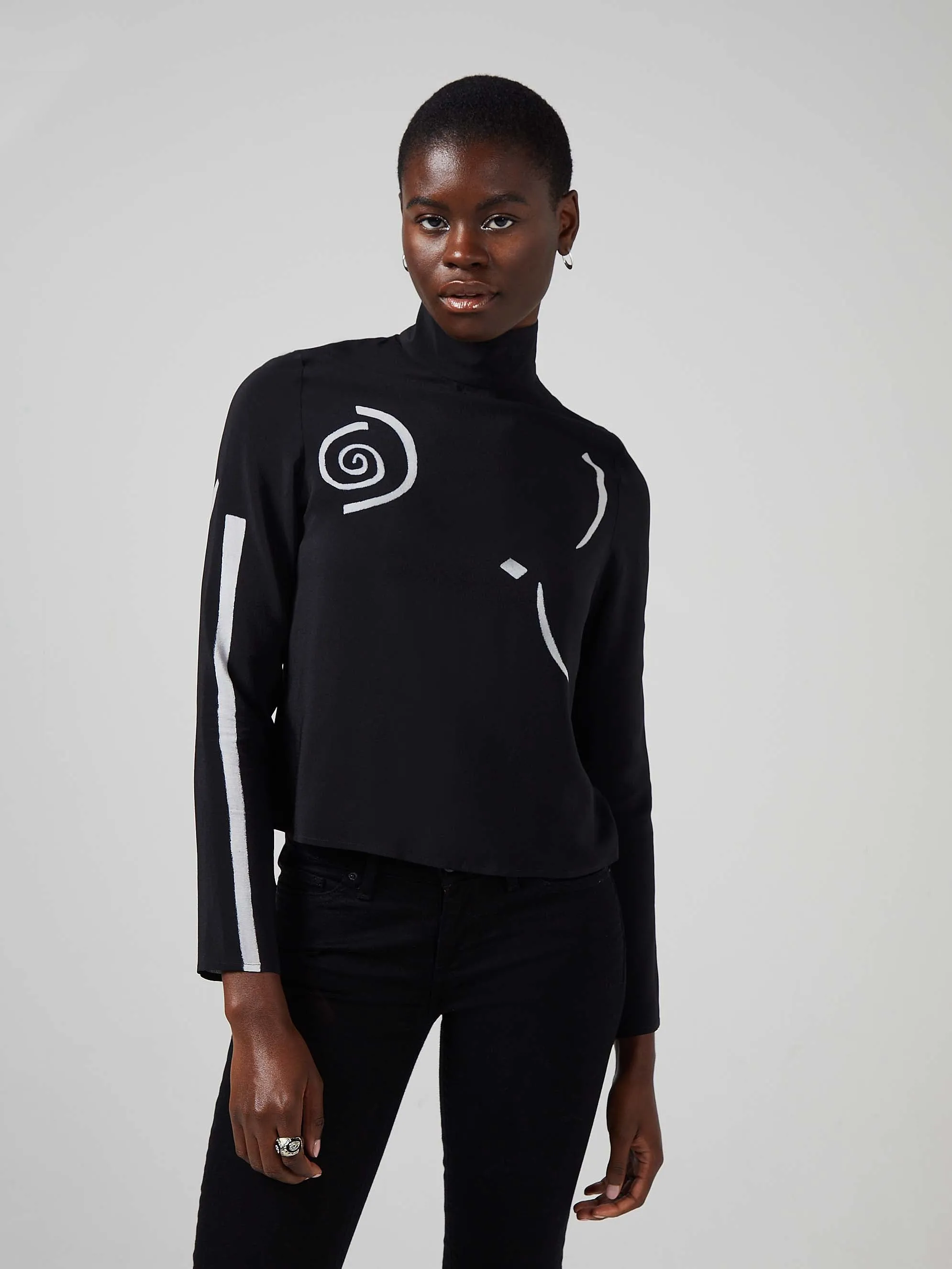 Giger Silk Mock Neck Top sold by Blue Nude product image thumbnail 2