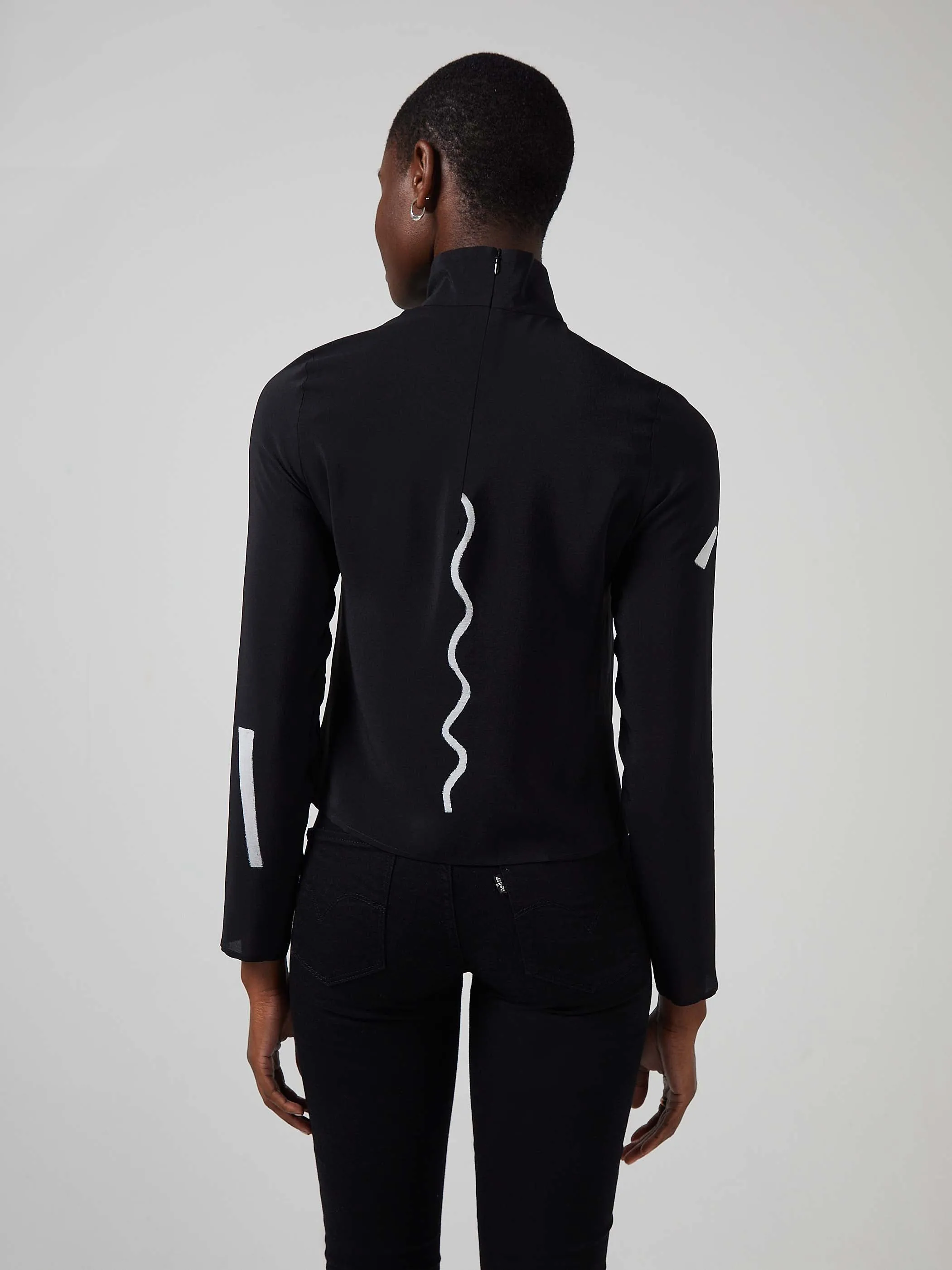 Giger Silk Mock Neck Top sold by Blue Nude product image thumbnail 3