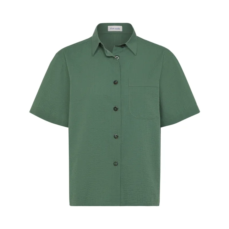Plage Button-Up Shirt - Oyat Green sold by Blue Nude