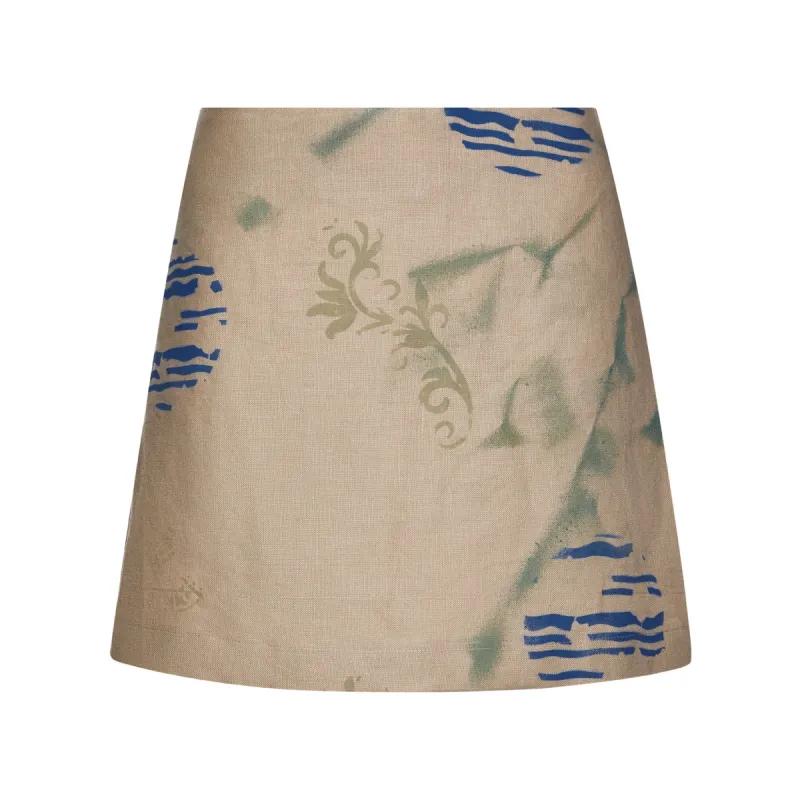 Cabane Hand-Painted Miniskirt sold by Blue Nude