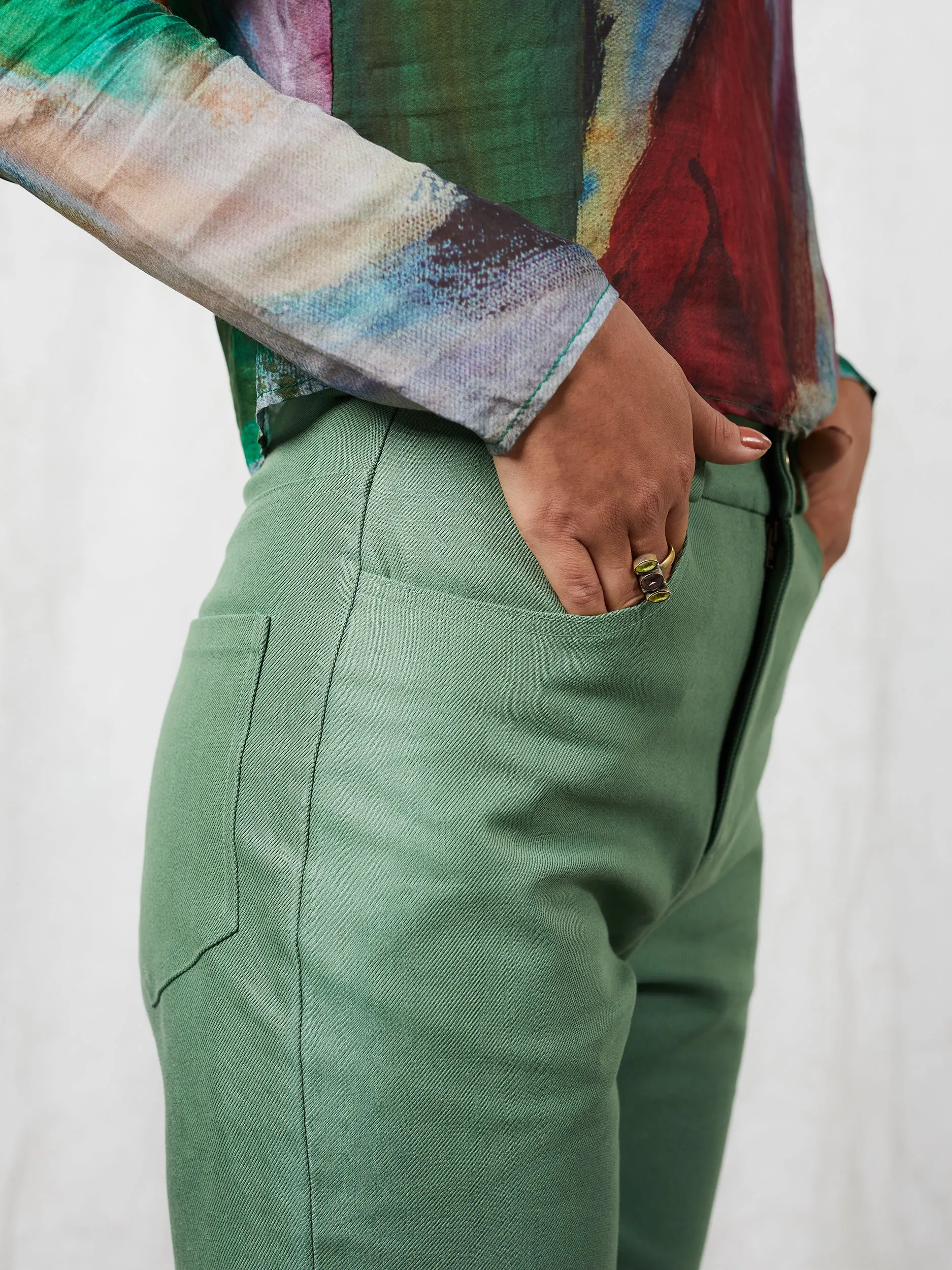 Mustang Organic Straight Leg Jeans - Mint Tea sold by Blue Nude product image thumbnail 5