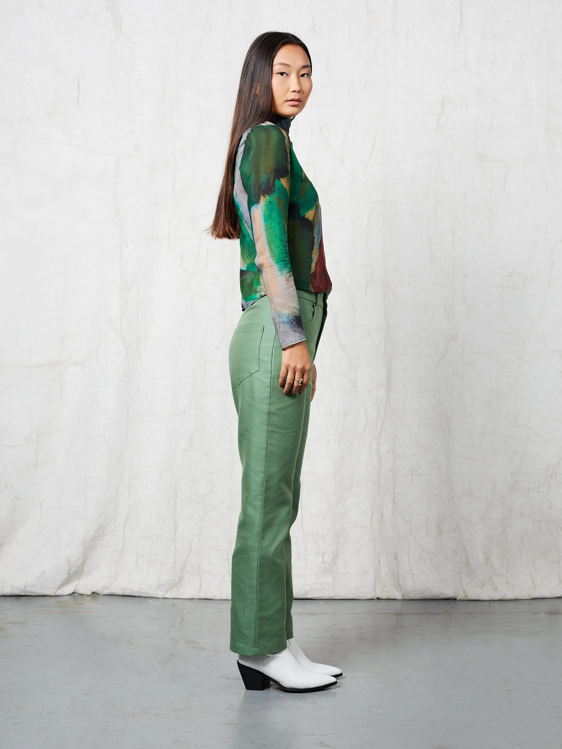 Mustang Organic Straight Leg Jeans - Mint Tea sold by Blue Nude product image thumbnail 4