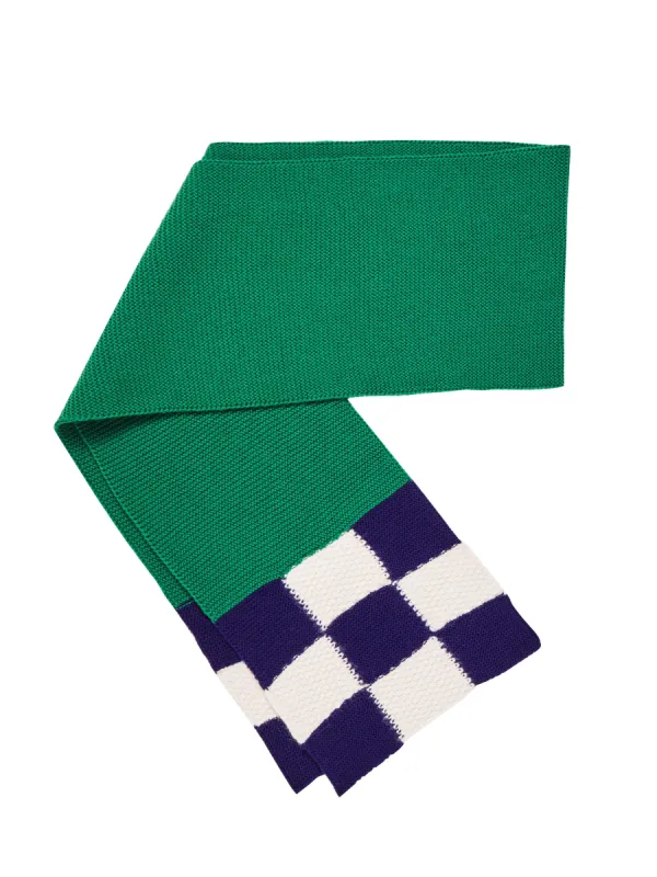 Mosaic Merino Wool & Alpaca Scarf in Jade Green sold by Blue Nude