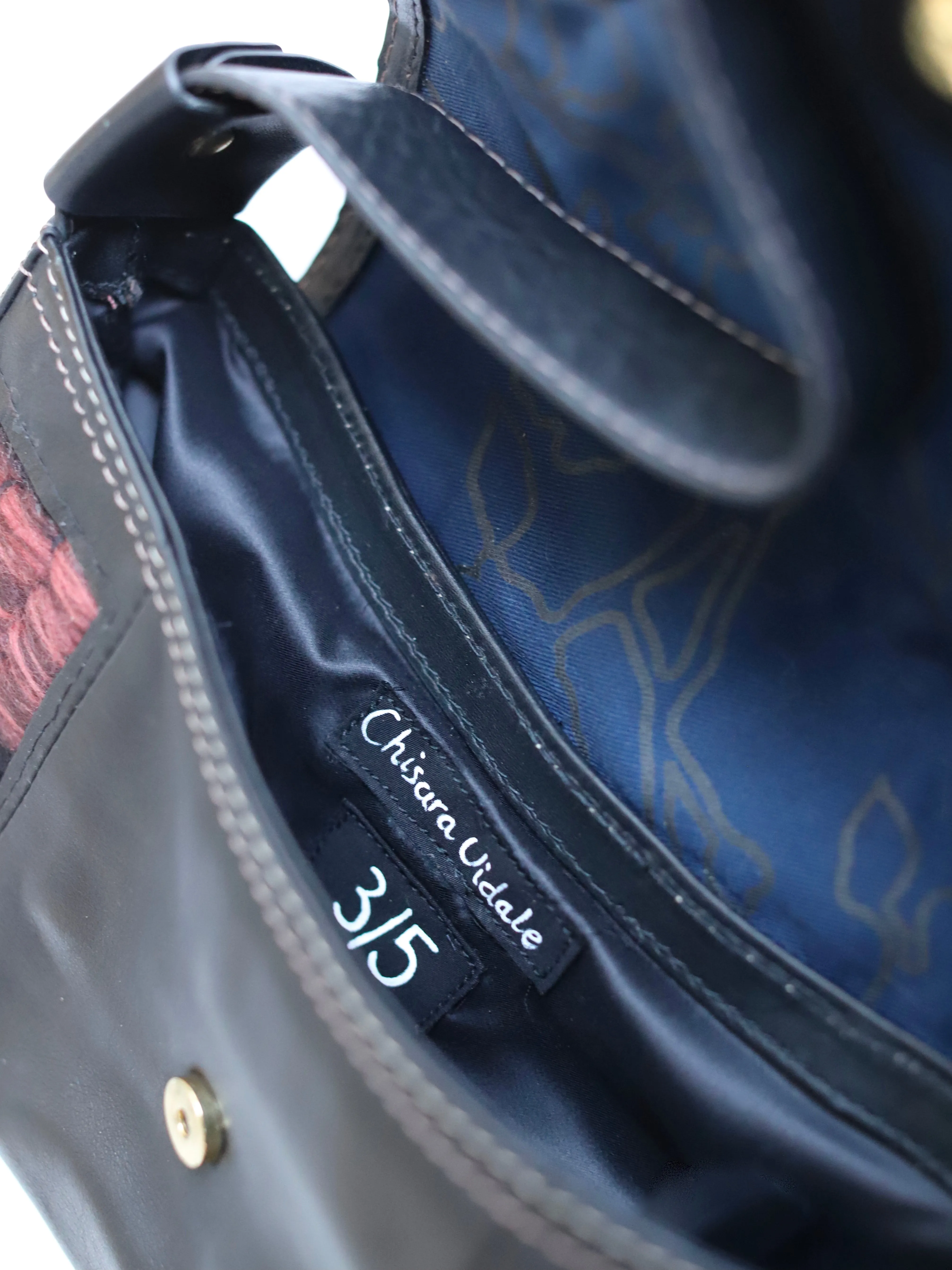 Zagora Merino Wool & Leather Upcycled Flap Bag sold by Blue Nude product image thumbnail 4