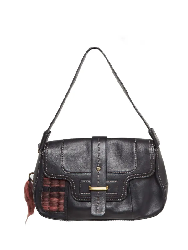 Zagora Merino Wool & Leather Upcycled Flap Bag sold by Blue Nude