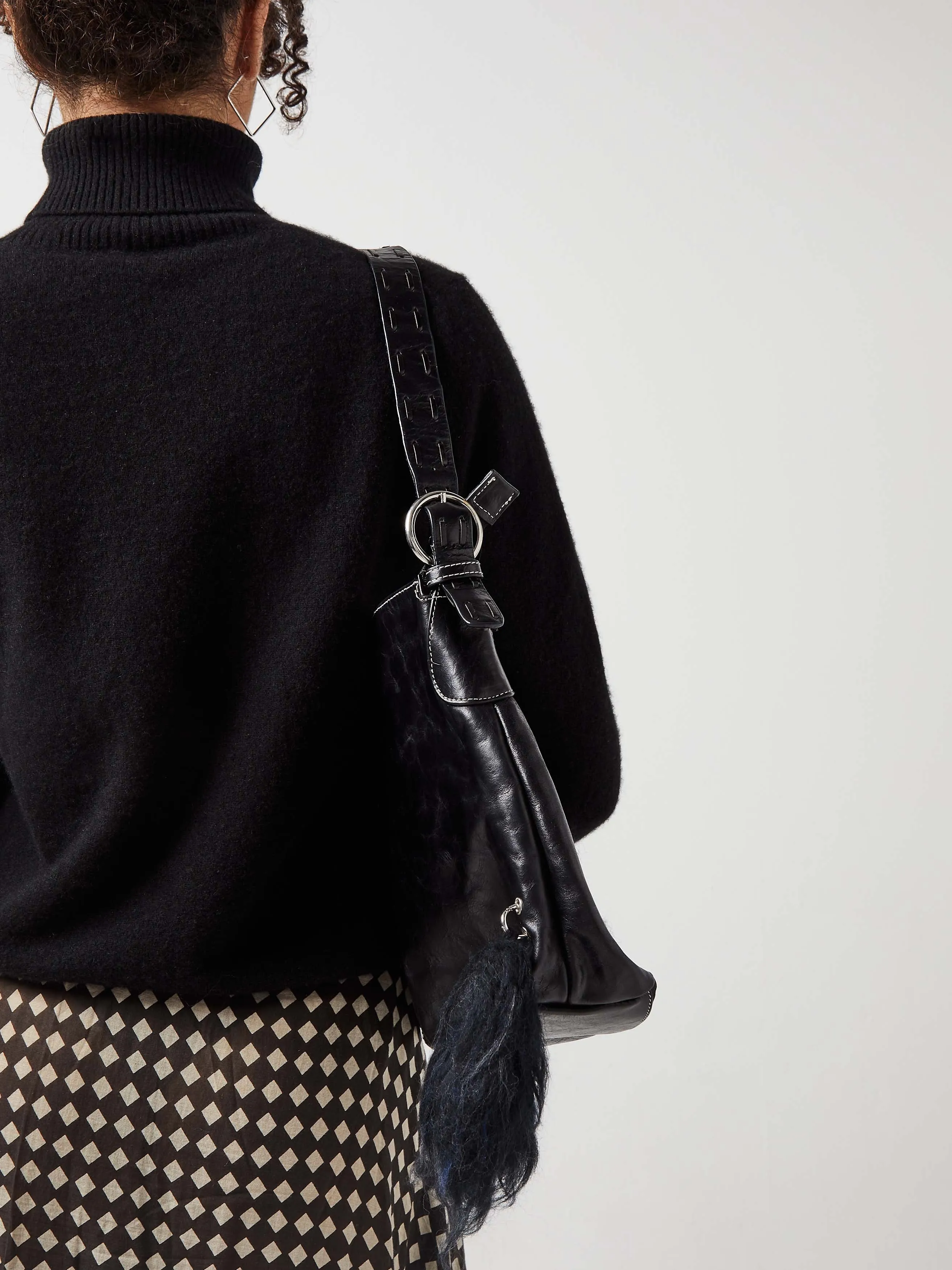 Tamot Merino Wool & Patent Leather Upcycled Shoulder Bag sold by Blue Nude product image thumbnail 3