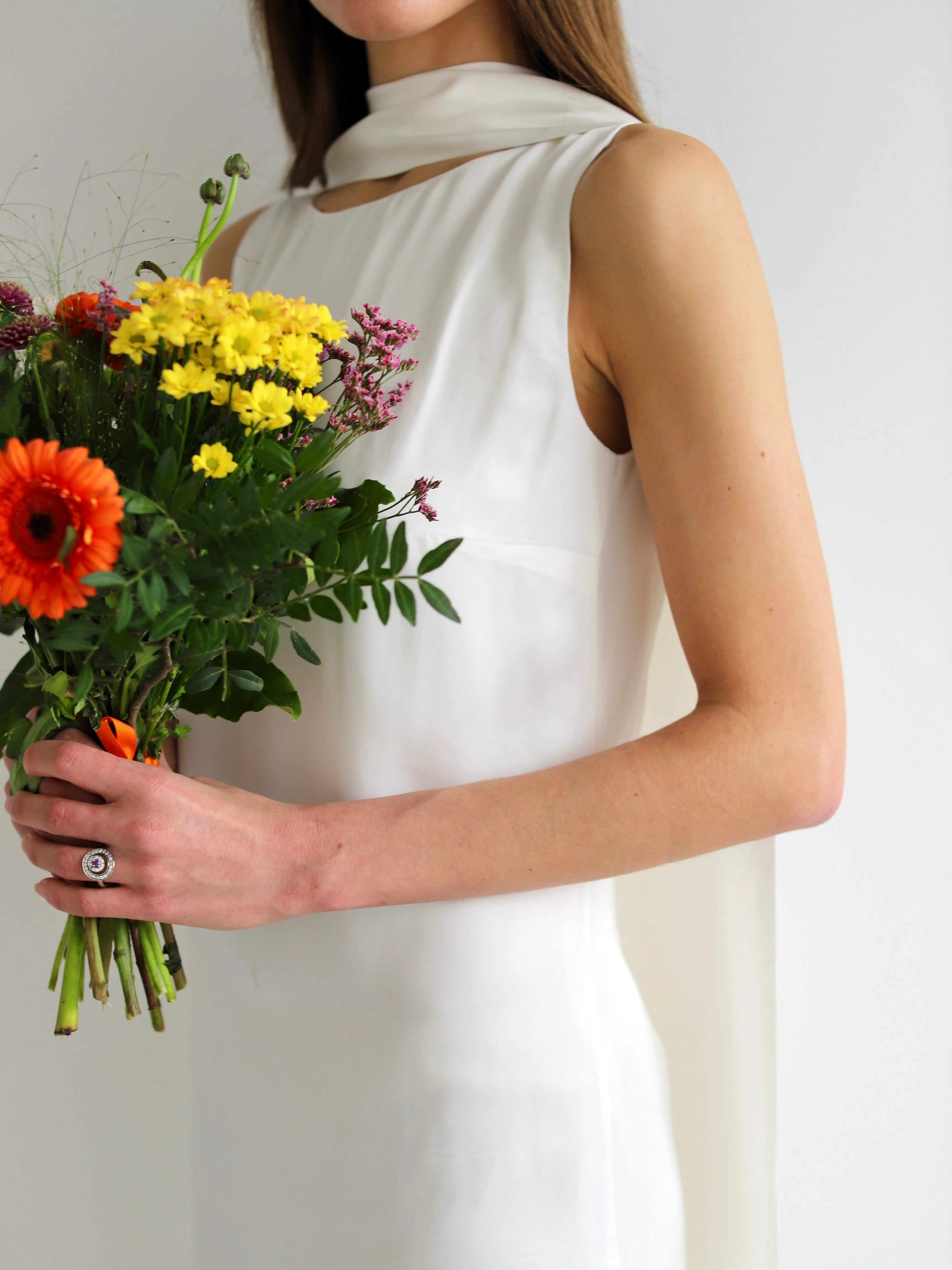 Jardin Scarf Mini Dress in Pearl sold by Blue Nude product image thumbnail 3