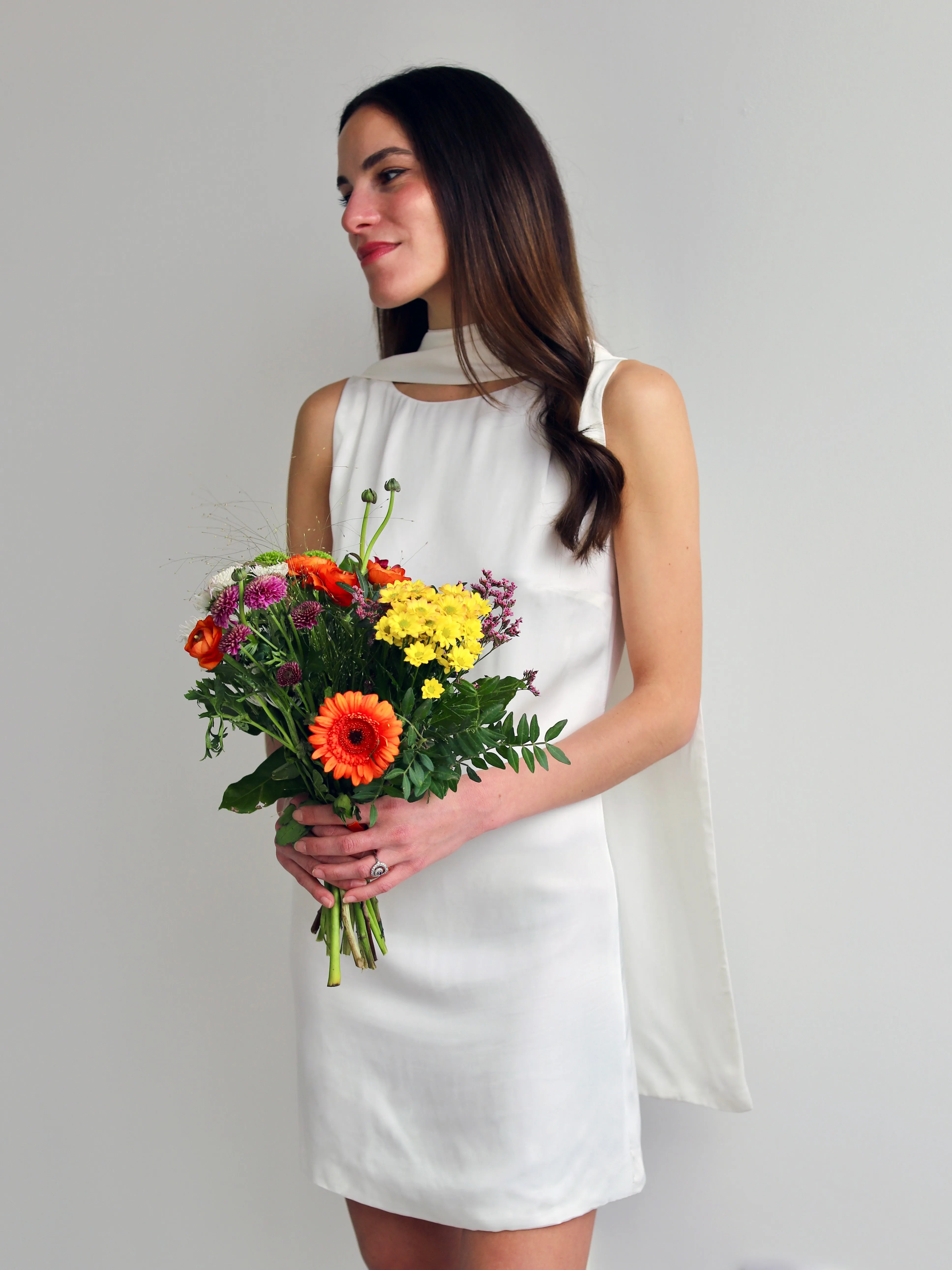 Jardin Scarf Mini Dress in Pearl sold by Blue Nude product image thumbnail 2