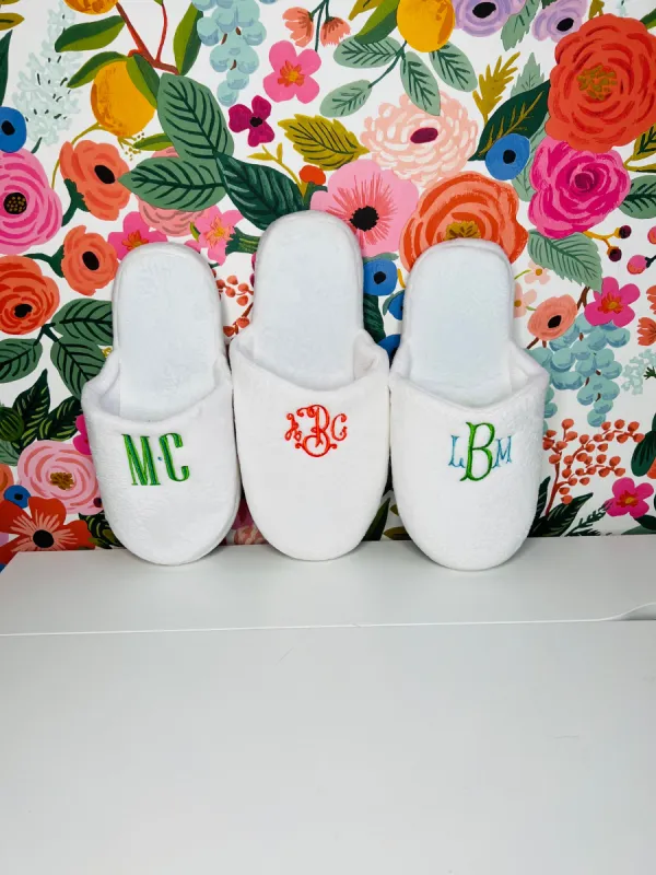 Monogrammed Slippers sold by Brakefields