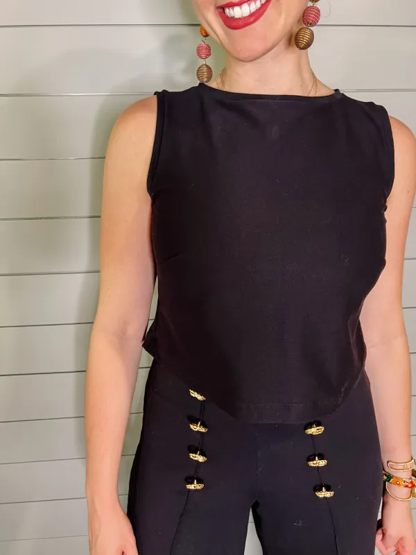Holly Crop Tank - Black made by Brakefields