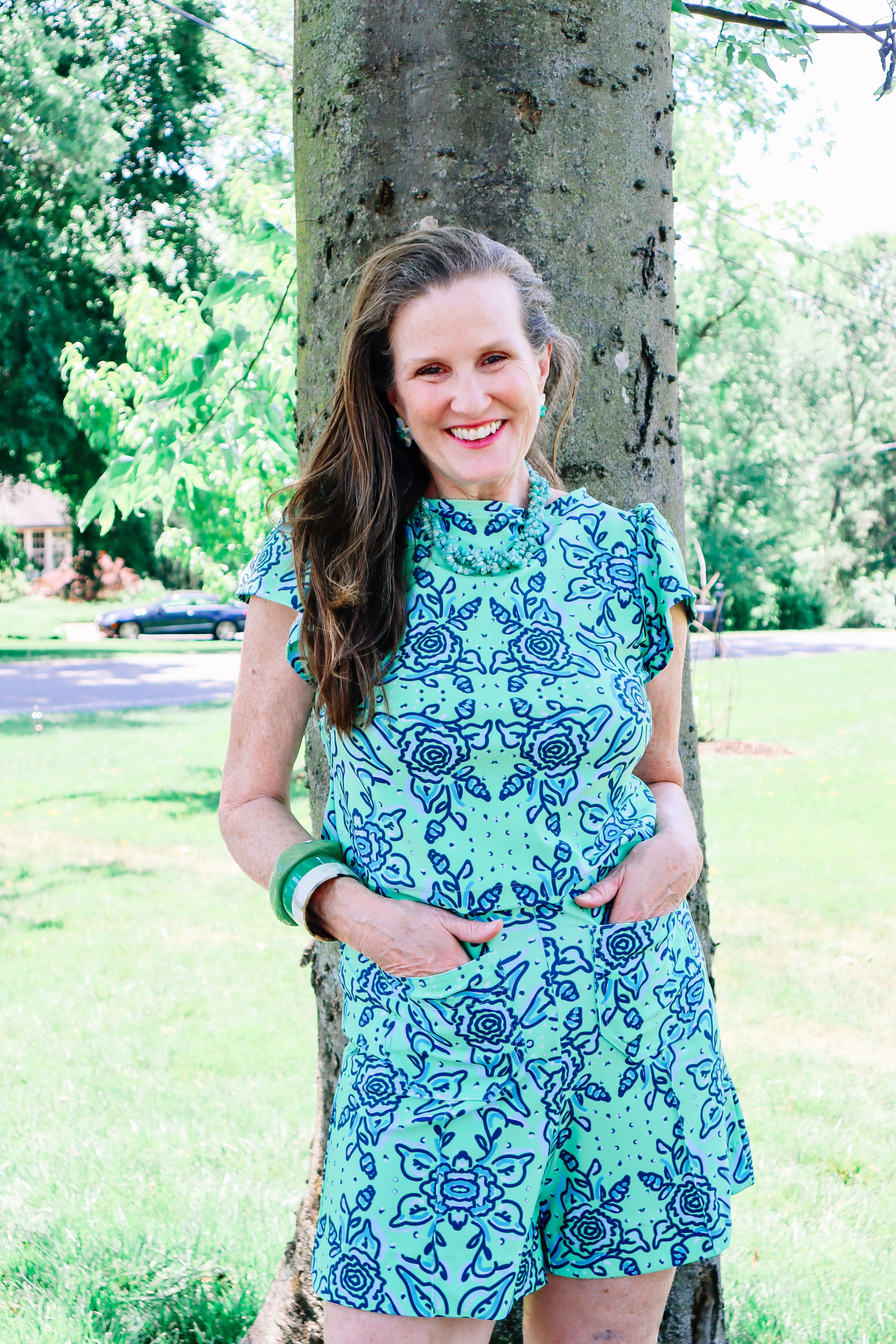 Holly Crop Top - Blue Floral sold by Brakefields product image thumbnail 3
