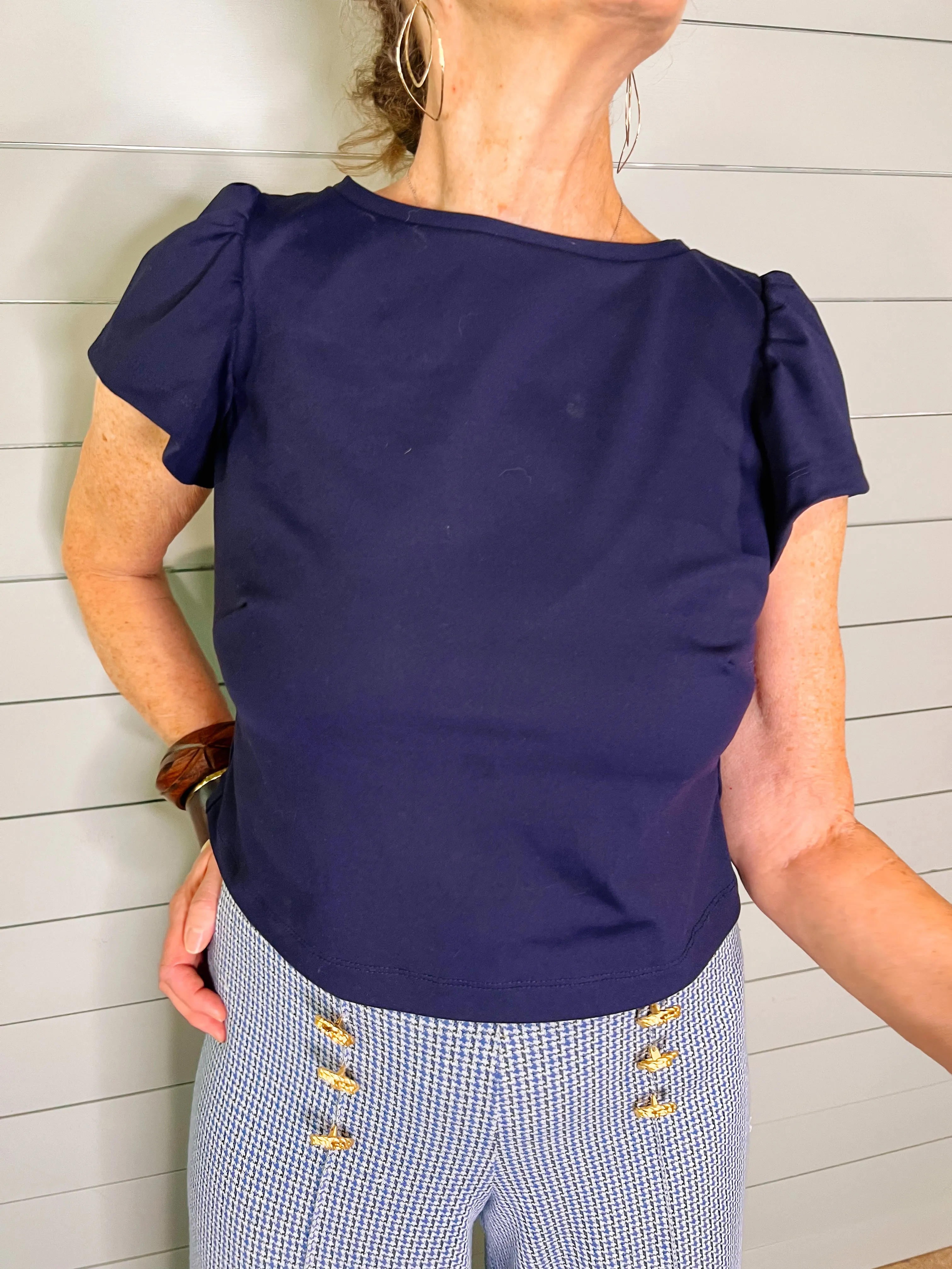 Holly Crop Top - Navy sold by Brakefields