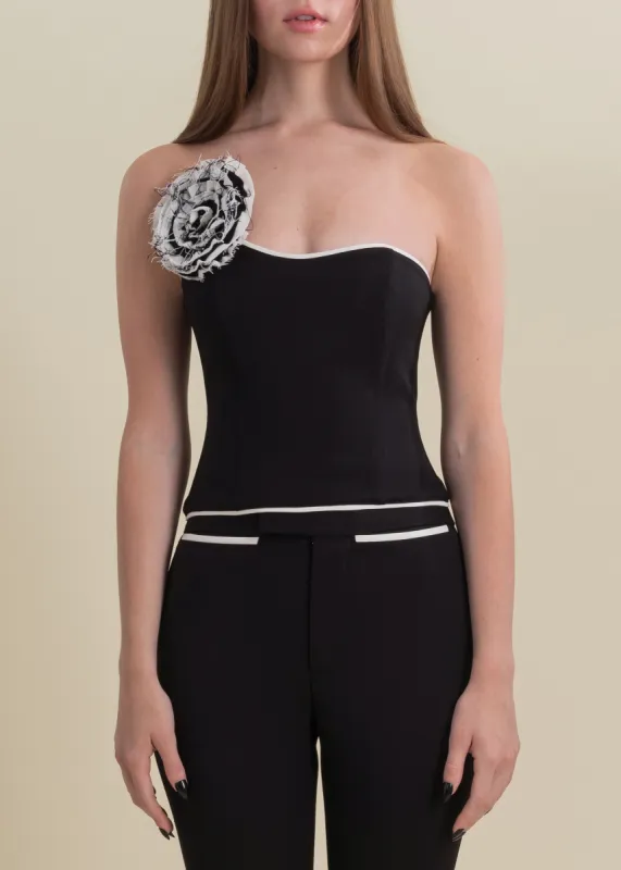 Helix Top in Black & Natural sold by Contessa Mills