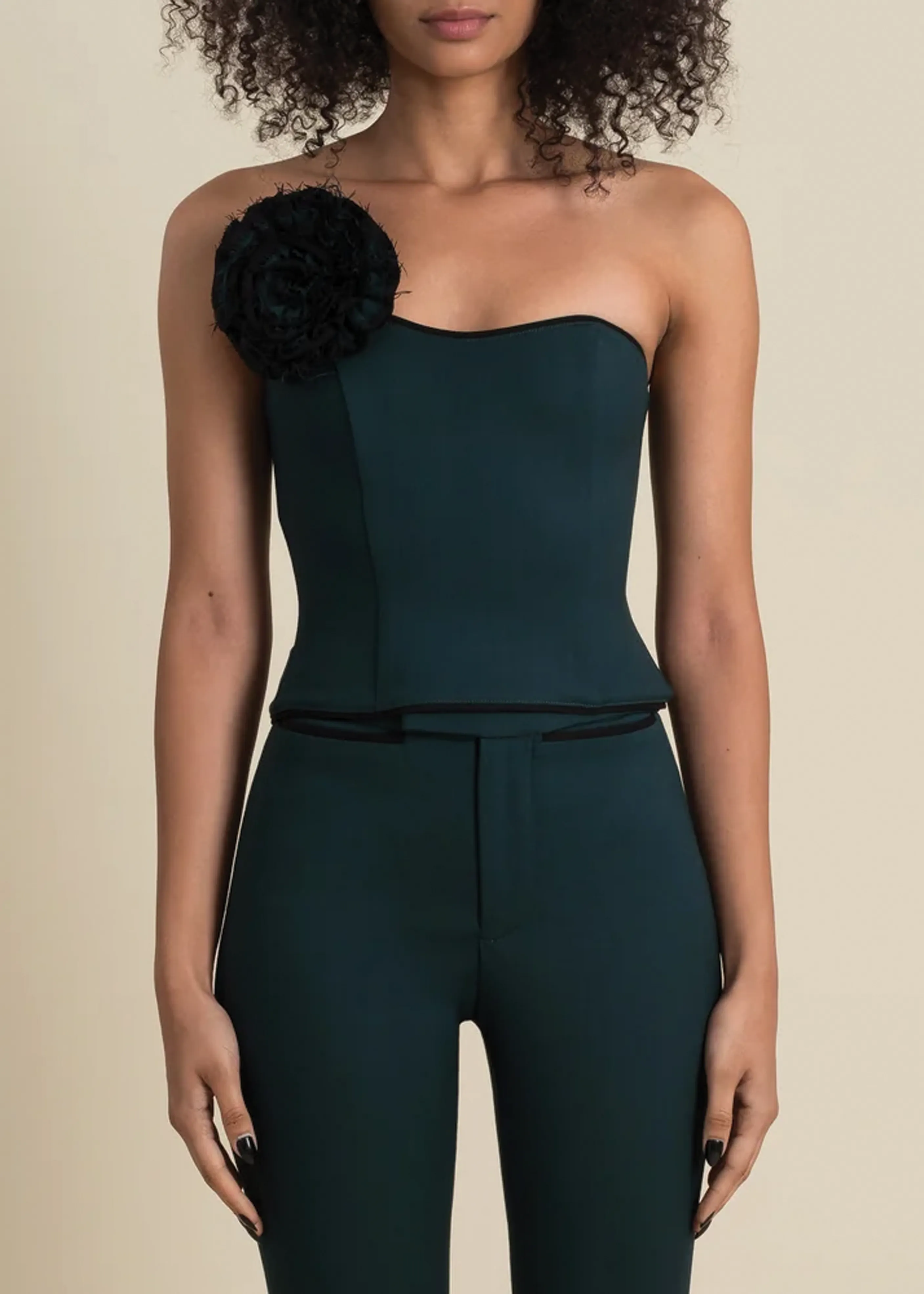 Helix Top in Emerald & Black sold by Contessa Mills