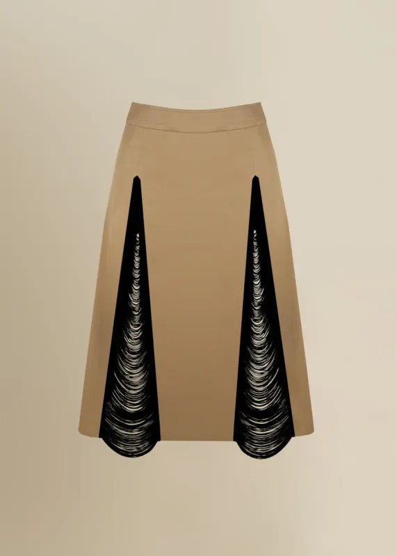 Madeleine Skirt in Tan sold by Contessa Mills