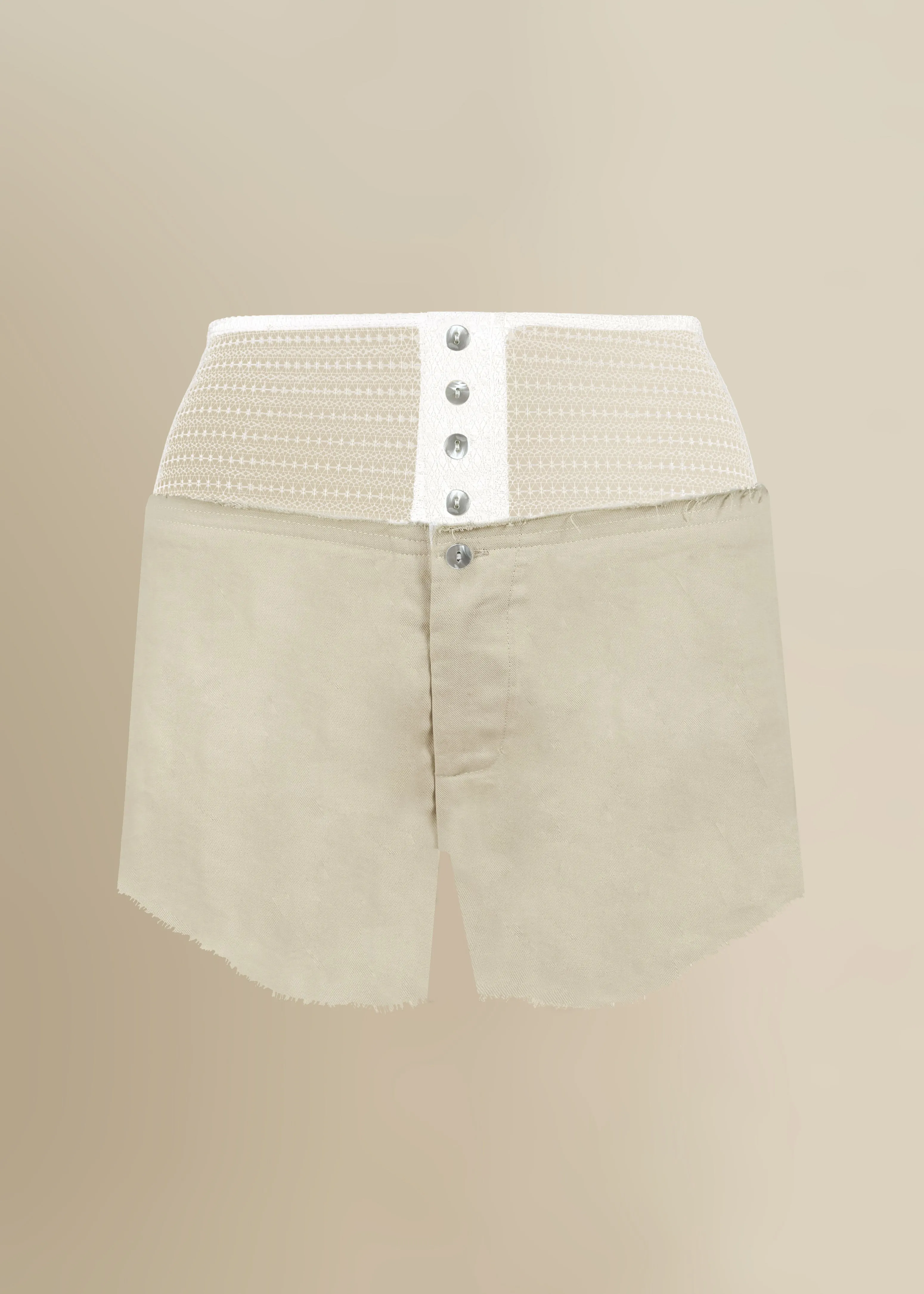 Linen Laissez Short in Beige sold by Contessa Mills