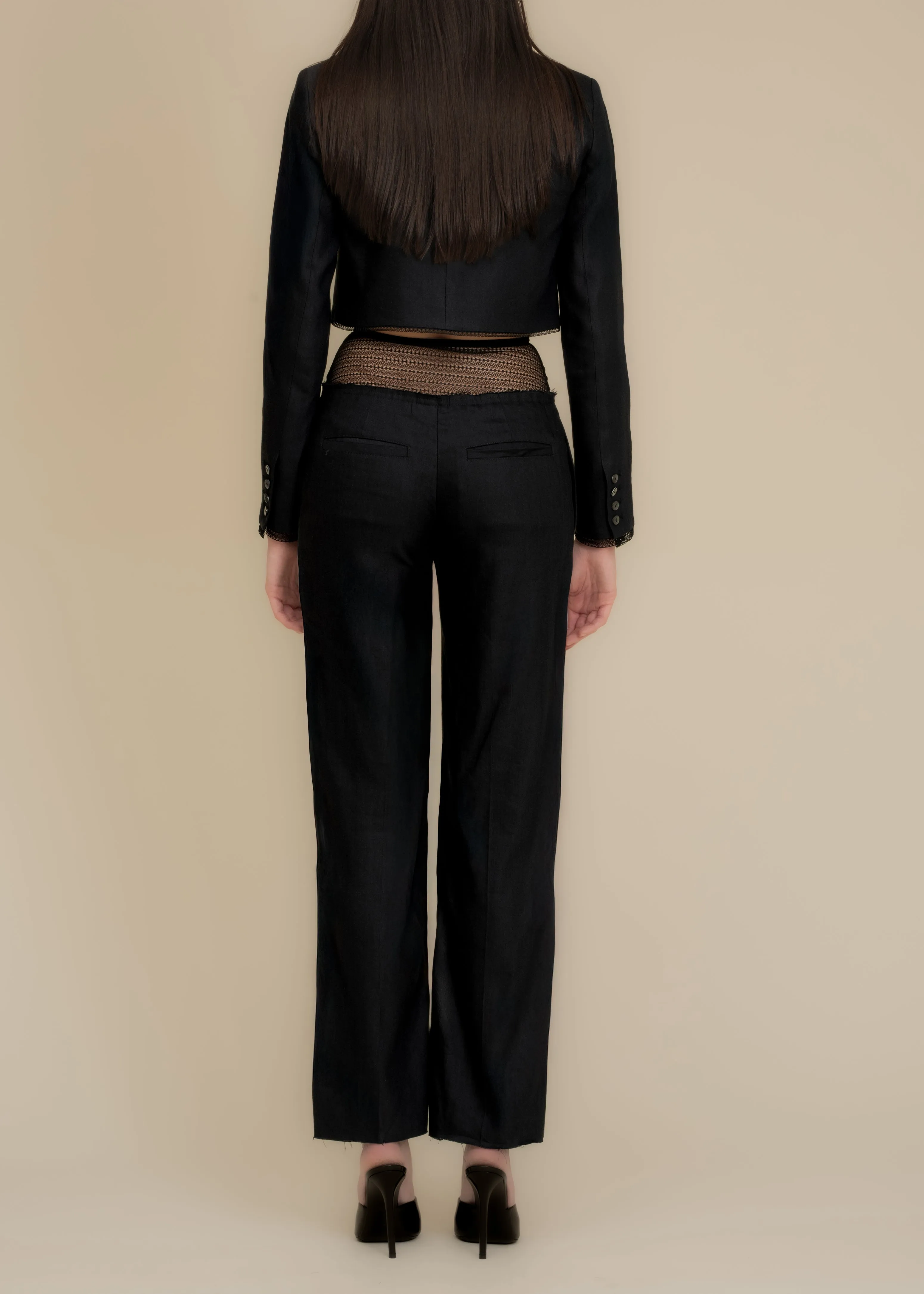 Morgaine Linen Blazer in Black sold by Contessa Mills product image thumbnail 4