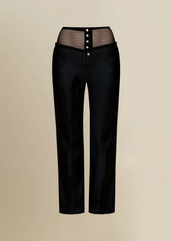 Linen Laissez Pant in Black sold by Contessa Mills