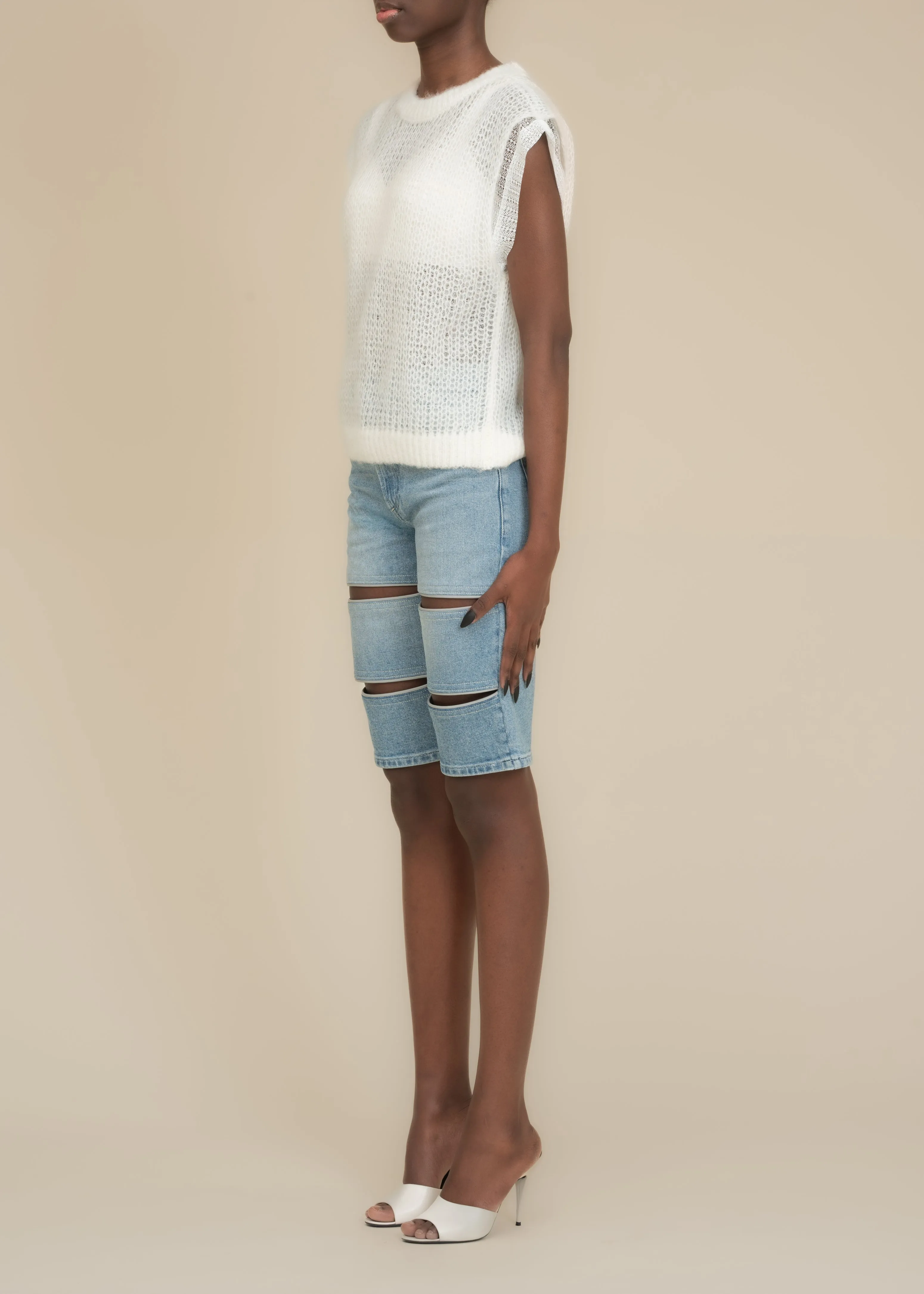 Arcana Jean Short in Indigo sold by Contessa Mills product image thumbnail 3
