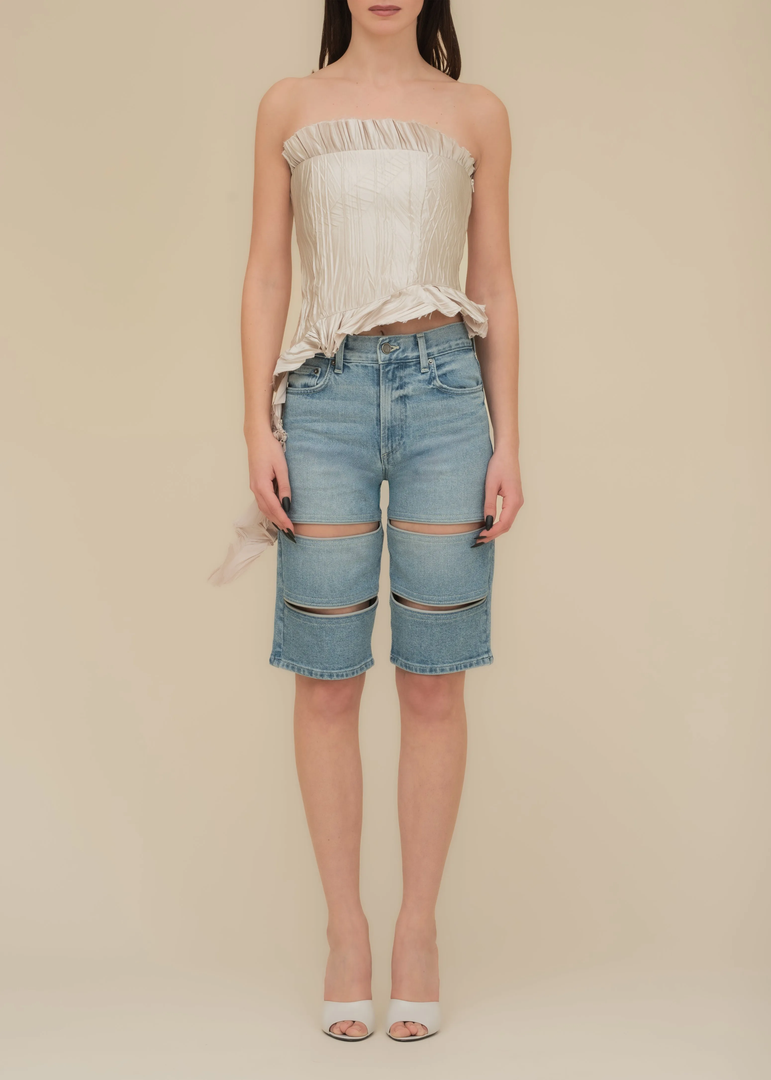 Arcana Jean Short in Indigo sold by Contessa Mills product image thumbnail 5