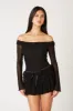 Off-The-Shoulder Ruffle Mesh Top sold by Cotton Candy LA