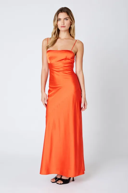 Open Back Satin Maxi Dress sold by Cotton Candy LA