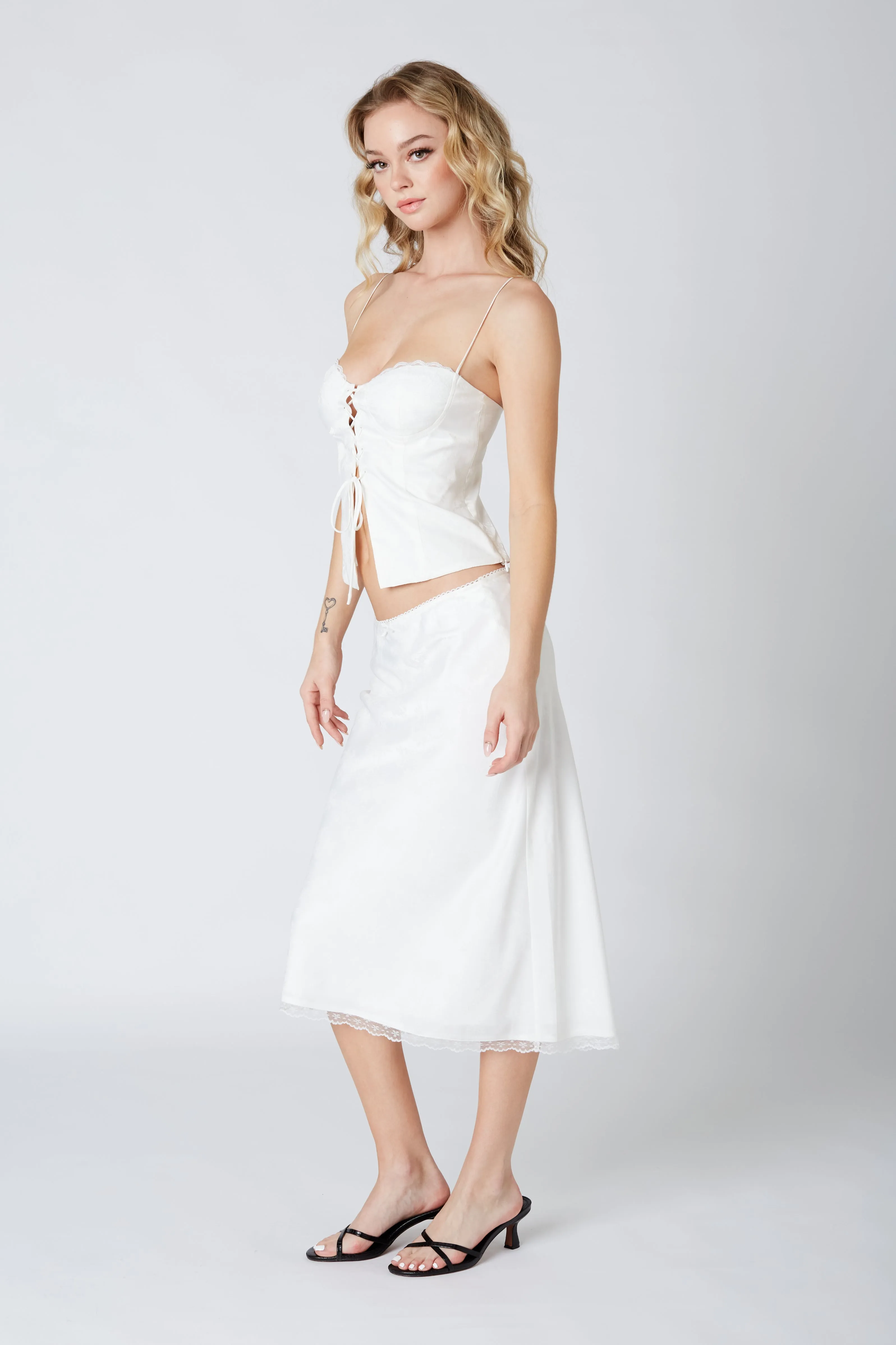 Printed Satin Midi Skirt sold by Cotton Candy LA product image thumbnail 3