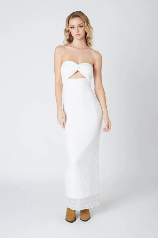 Strapless Lace Cut Out Maxi Dress sold by Cotton Candy LA