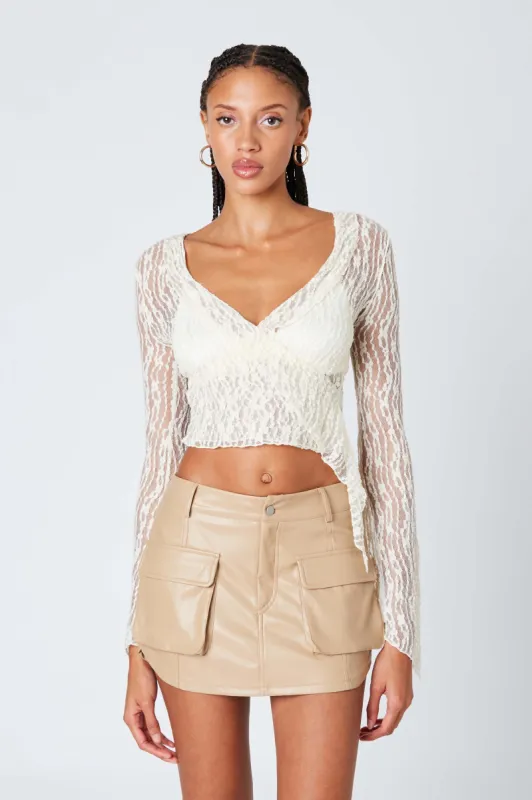 Faux Leather Cargo Mini Skirt sold by Cotton Candy LA