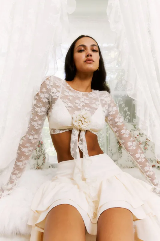 Rosette Lace Crop Top sold by Cotton Candy LA