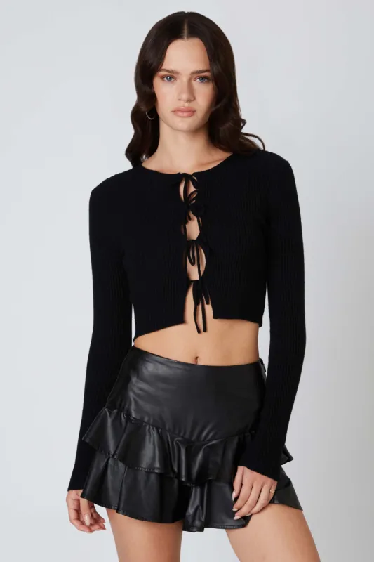 Ruffled Leather Skirt sold by Cotton Candy LA
